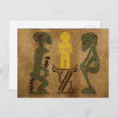 部族の岩石彫刻の儀式シーン ポストカード (正面/裏面)