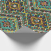 部族の幾何学模様ボホ族アステカ ラッピングペーパー (角)