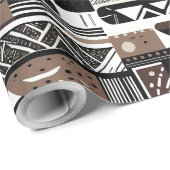 部族の幾何学的な泥布アフリカ系アメリカ人の贈り物 ラッピングペーパー (ロールコーナー)