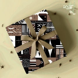 部族の幾何学的な泥布アフリカ系アメリカ人の贈り物 ラッピングペーパー