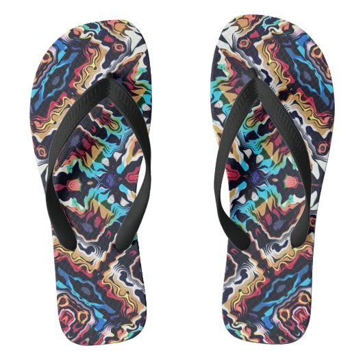 部族の幾何学的な色 ビーチサンダル (フットベッド)