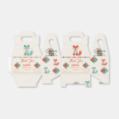 部族の幾何学的キツネカラフルパターン誕生日 フェイバーボックス (折り畳みなし)