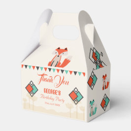 部族の幾何学的キツネカラフルパターン誕生日 フェイバーボックス