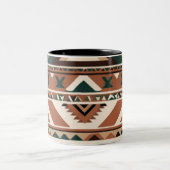 部族の幾何学的パターン ツートーンマグカップ (中央)