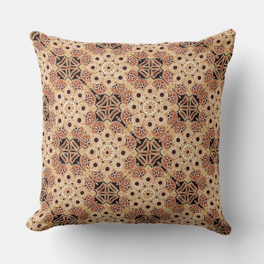 部族の幾何学的装飾用クッションの茶色 クッション (正面)