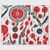 部族の強さ：赤、黒、白 ラッピングペーパー (フラット)