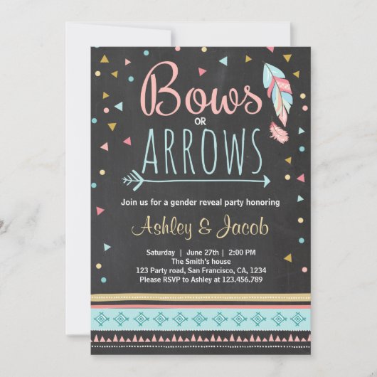 部族の性別を明らかにする招待の男の子か女の子 招待状 (正面)