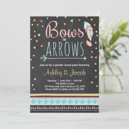 部族の性別を明らかにする招待の男の子か女の子 招待状 (スタンド正面)