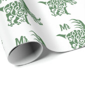 部族の戦争を伴う緑のスチラコサウルス絵を描 ラッピングペーパー (ロールコーナー)