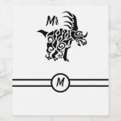 部族の戦争を伴う黒いスチラコサウルス絵を描 ワインラベル (シングルラベル)