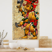 部族の戦争ダンス先住民アート ポスター (キッチン)