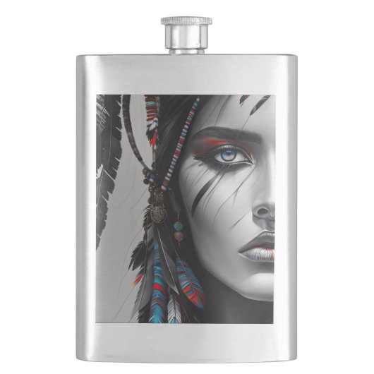 部族の戦士のクラシックフラスコ フラスク (正面)