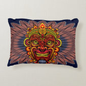 部族の戦士の王の儀式のマスク アクセントクッション (裏面)