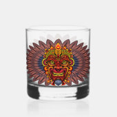 部族の戦士の王の儀式のマスク ウイスキーグラス (正面)