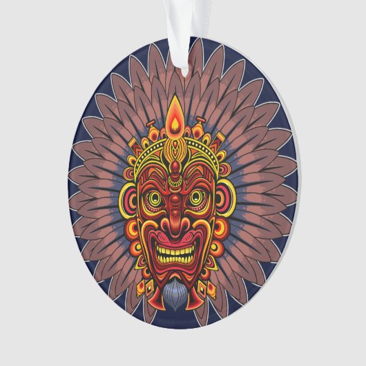 部族の戦士の王の儀式のマスク オーナメント (正面)