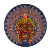 部族の戦士の王の儀式のマスク カッティングボード (正面)