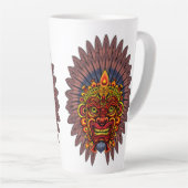 部族の戦士の王の儀式のマスク カフェラテマグ (右アングル)