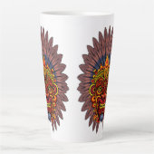 部族の戦士の王の儀式のマスク カフェラテマグ (正面)