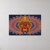 部族の戦士の王の儀式のマスク キャンバスプリント (正面)