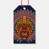 部族の戦士の王の儀式のマスク ギフトタグ (正面)