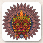 部族の戦士の王の儀式のマスク コースター (正面)
