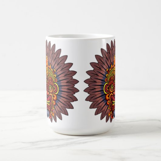 部族の戦士の王の儀式のマスク コーヒーマグカップ (中央)