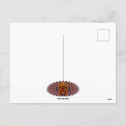 部族の戦士の王の儀式のマスク シーズンポストカード (裏面)