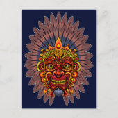 部族の戦士の王の儀式のマスク シーズンポストカード (正面)