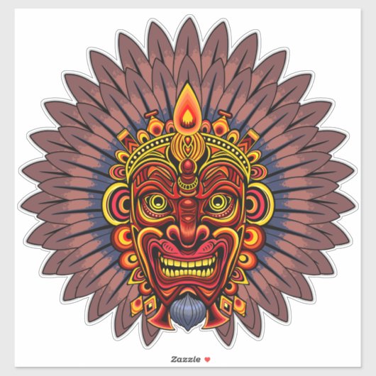 部族の戦士の王の儀式のマスク シール (シート)