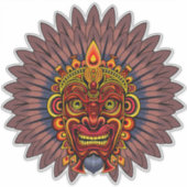 部族の戦士の王の儀式のマスク シール (正面)