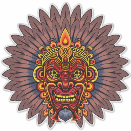 部族の戦士の王の儀式のマスク シール (正面)