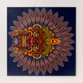 部族の戦士の王の儀式のマスク ジグソーパズル (横)