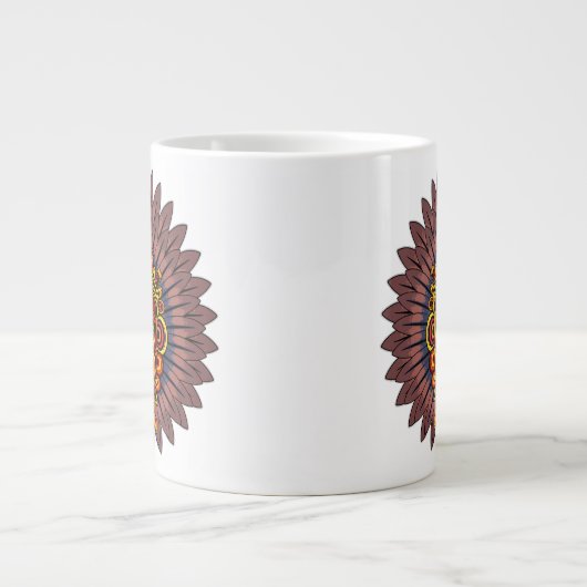 部族の戦士の王の儀式のマスク ジャンボコーヒーマグカップ (正面)