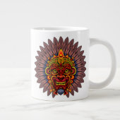 部族の戦士の王の儀式のマスク ジャンボコーヒーマグカップ (右)