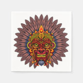 部族の戦士の王の儀式のマスク スタンダードカクテルナプキン (正面)