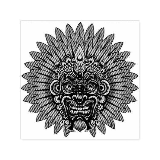 部族の戦士の王の儀式のマスク セルフインキングスタンプ (デザイン)