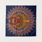 部族の戦士の王の儀式のマスク タペストリー (正面(横))