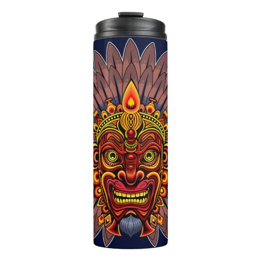 部族の戦士の王の儀式のマスク タンブラー (正面)
