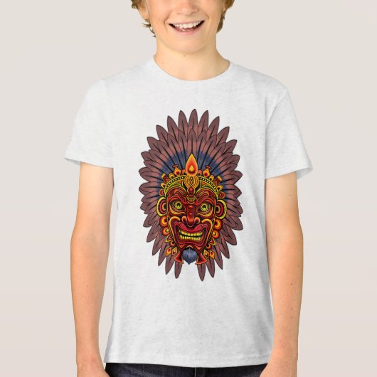 部族の戦士の王の儀式のマスク トライブレンドTシャツ (正面)