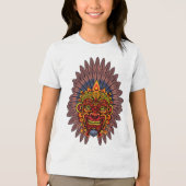 部族の戦士の王の儀式のマスク トライブレンドTシャツ (正面)