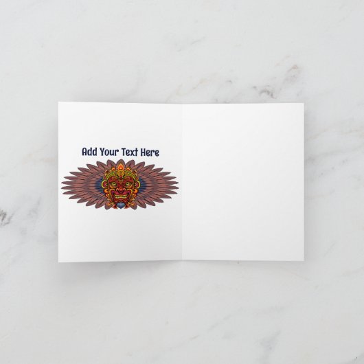 部族の戦士の王の儀式のマスク ノートカード (内部)