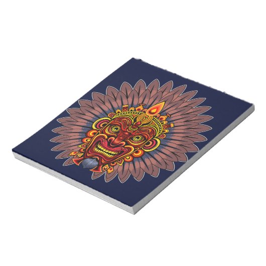 部族の戦士の王の儀式のマスク ノートパッド (回転)