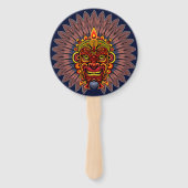 部族の戦士の王の儀式のマスク ハンドファン (裏面)