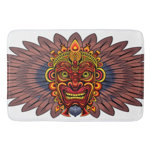 部族の戦士の王の儀式のマスク バスマット (正面)