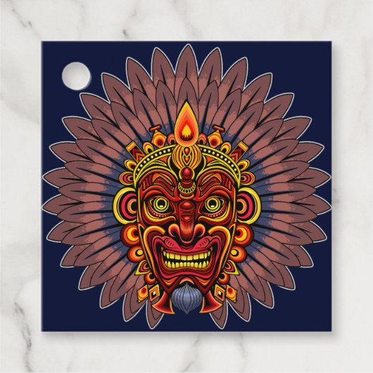 部族の戦士の王の儀式のマスク フェイバータグ (正面)