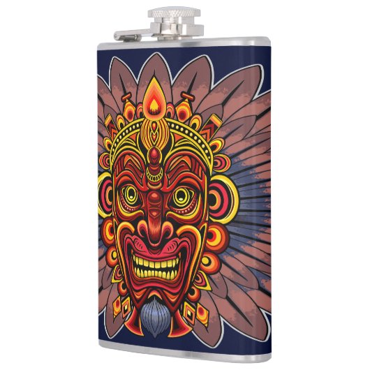 部族の戦士の王の儀式のマスク フラスク (左)