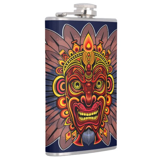 部族の戦士の王の儀式のマスク フラスク (右)