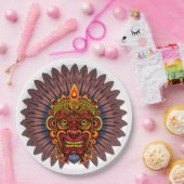 部族の戦士の王の儀式のマスク ペーパープレート (パーティー)