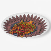 部族の戦士の王の儀式のマスク ペーパープレート (アングル)