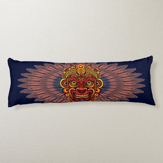 部族の戦士の王の儀式のマスク ボディピロー (裏面)